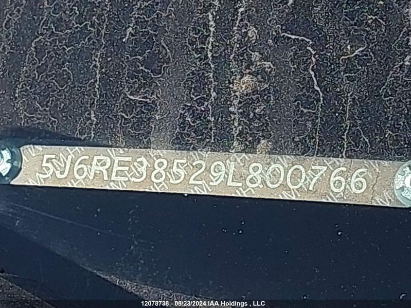 2009 Honda Cr-V VIN: 5J6RE38529L800766 Lot: 12078738