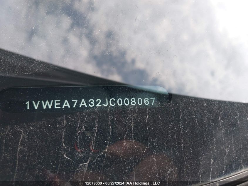 2018 Volkswagen Passat VIN: 1VWEA7A32JC008067 Lot: 12079339