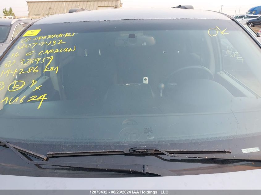 2016 Dodge Grand Caravan Se VIN: 2C4RDGBG0GR326959 Lot: 12079432