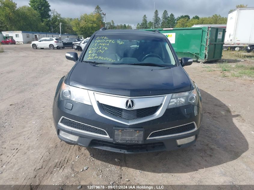 2013 Acura Mdx VIN: 2HNYD2H83DH001376 Lot: 12079678