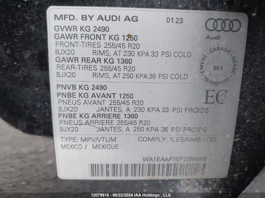 WA1EAAFY0P2088966 2023 Audi Q5