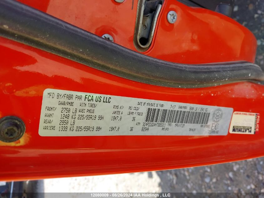 2017 Dodge Journey Crossroad VIN: 3C4PDDGG4HT685311 Lot: 12080009