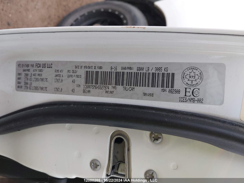 2017 Ram 1500 St VIN: 1C6RR7SM6HS527974 Lot: 12080285