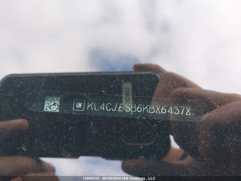 2019 Buick Encore VIN: KL4CJESB6KB864378 Lot: 12080333