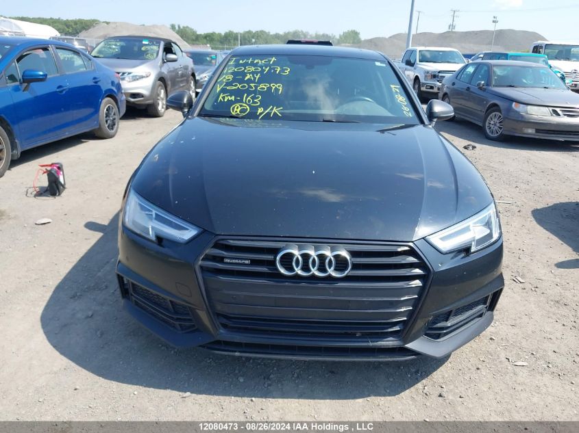 2018 Audi A4 VIN: WAUENAF44JA205899 Lot: 12080473