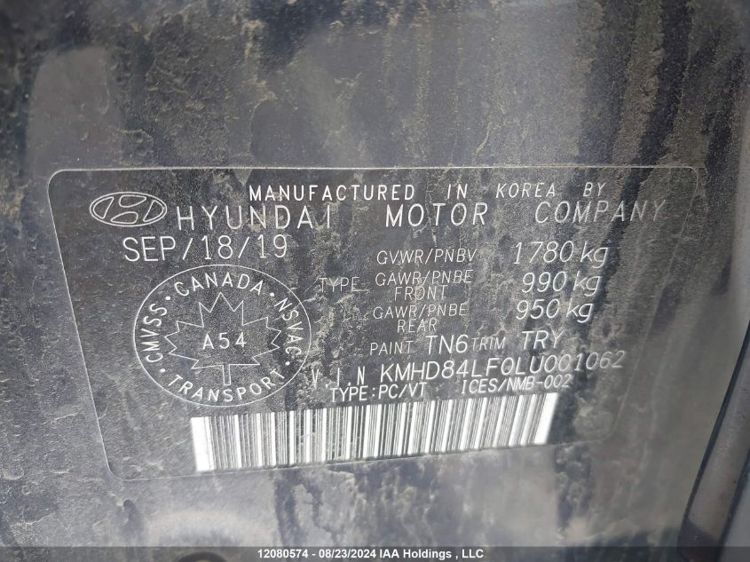 KMHD84LF0LU001062 2020 Hyundai Elantra Sel/Value/Limited