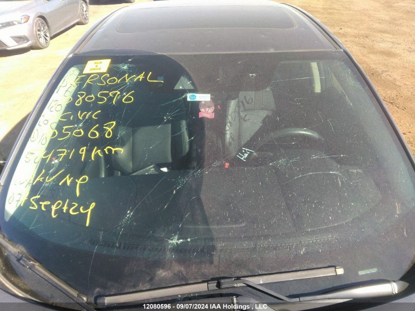 2020 Honda Civic Touring VIN: 2HGFC1F90LH105068 Lot: 12080596