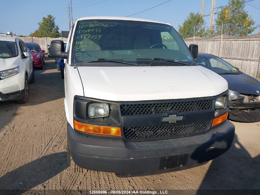 2013 Chevrolet Express VIN: 1GCWGFBA8D1189754 Lot: 12080696