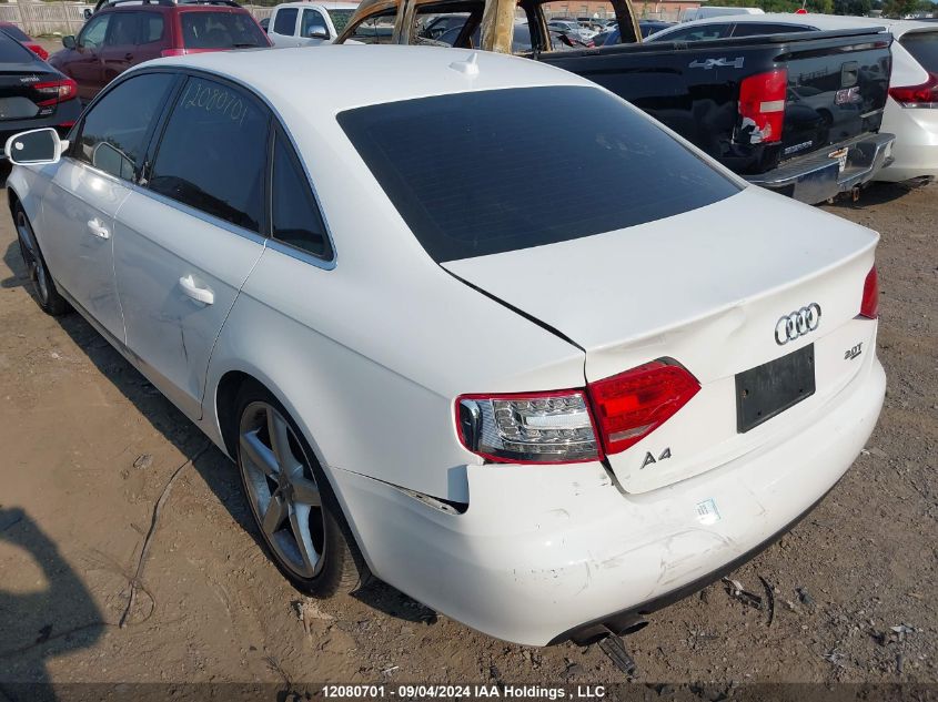 2012 Audi A4 VIN: WAUFFCFL0CN019518 Lot: 12080701