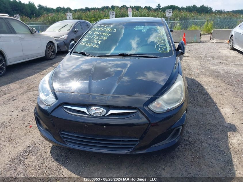 2014 Hyundai Accent Gl VIN: KMHCT5AE6EU172718 Lot: 12080853