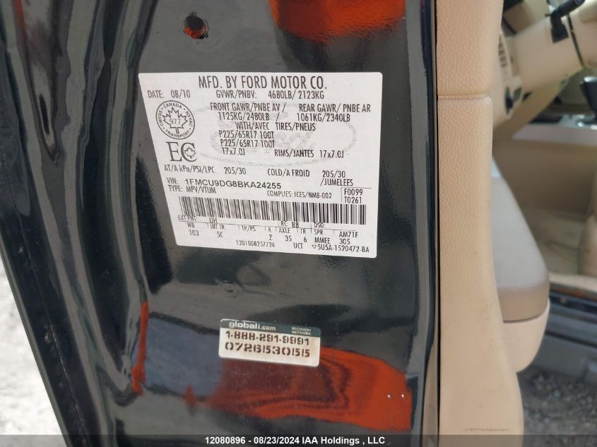 2011 Ford Escape Xlt VIN: 1FMCU9DG8BKA24255 Lot: 12080896