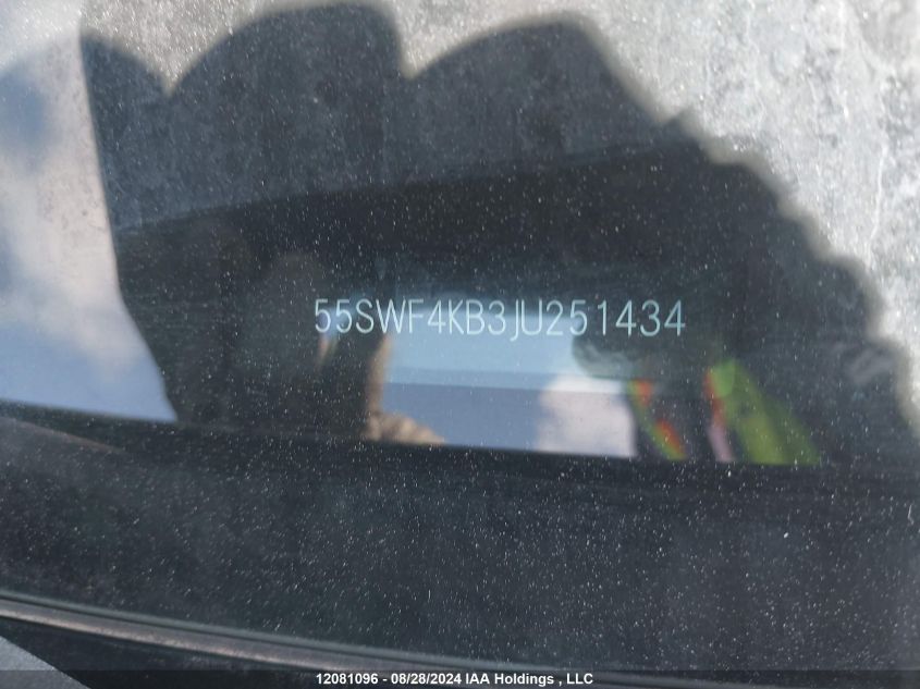 2018 Mercedes-Benz C 300 4Matic VIN: 55SWF4KB3JU251434 Lot: 12081096