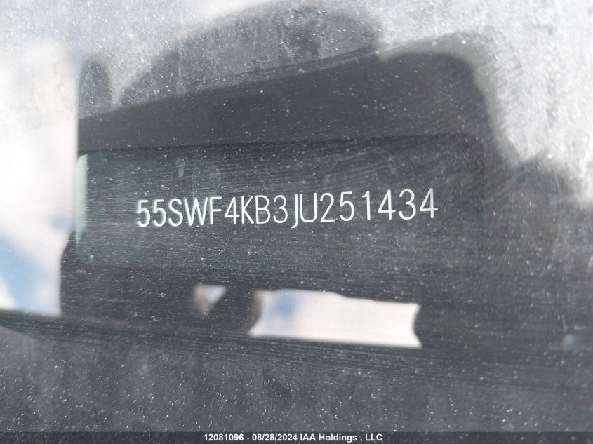 2018 Mercedes-Benz C 300 4Matic VIN: 55SWF4KB3JU251434 Lot: 12081096