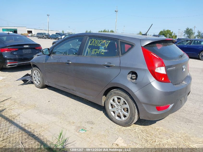 2014 Hyundai Accent Gl VIN: KMHCT5AE9EU187472 Lot: 12081257