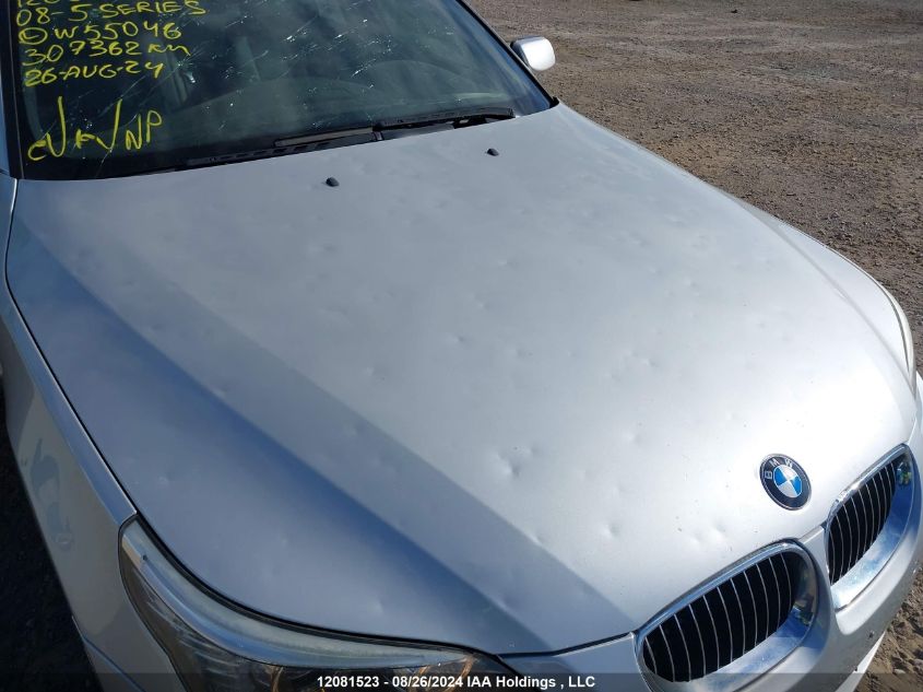 2008 BMW 5 Series VIN: WBANV93568CW55046 Lot: 12081523