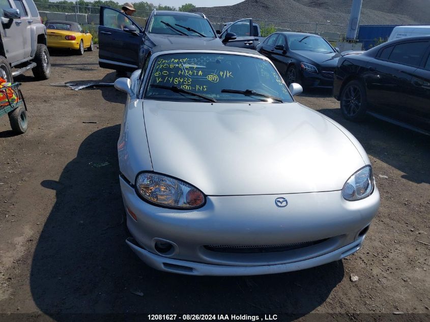 2000 Mazda Miata VIN: JM1NB3531Y0148433 Lot: 12081627