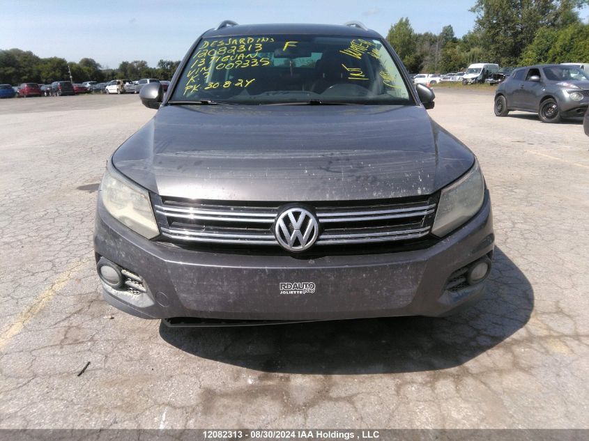 2013 Volkswagen Tiguan S/Se/Sel VIN: WVGJV7AX7DW009335 Lot: 12082313