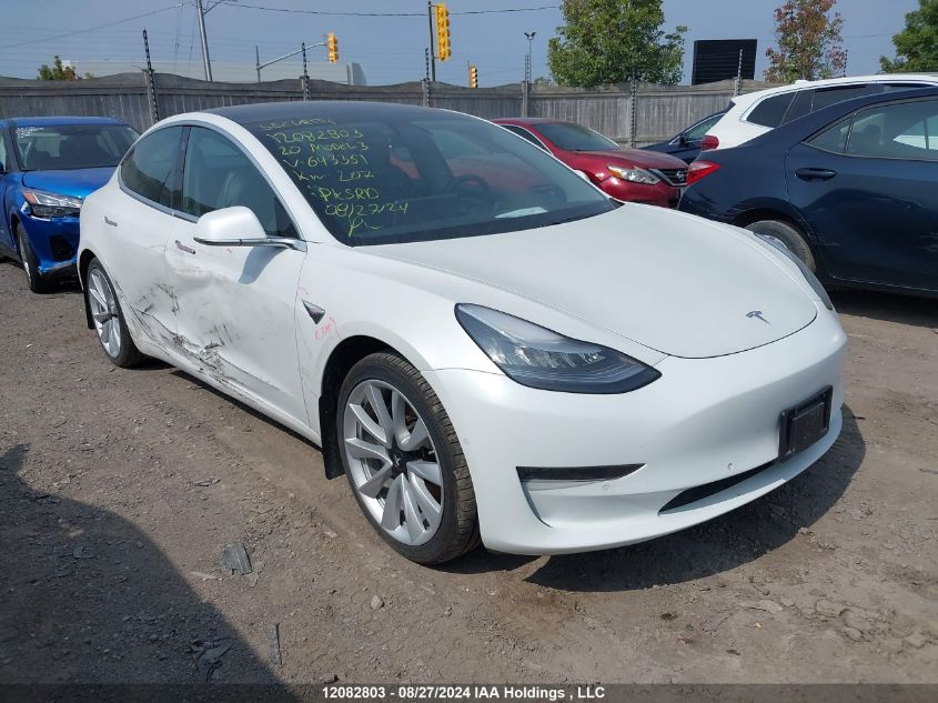 5YJ3E1EB3LF643351 2020 TESLA MODEL 3 - Image 1