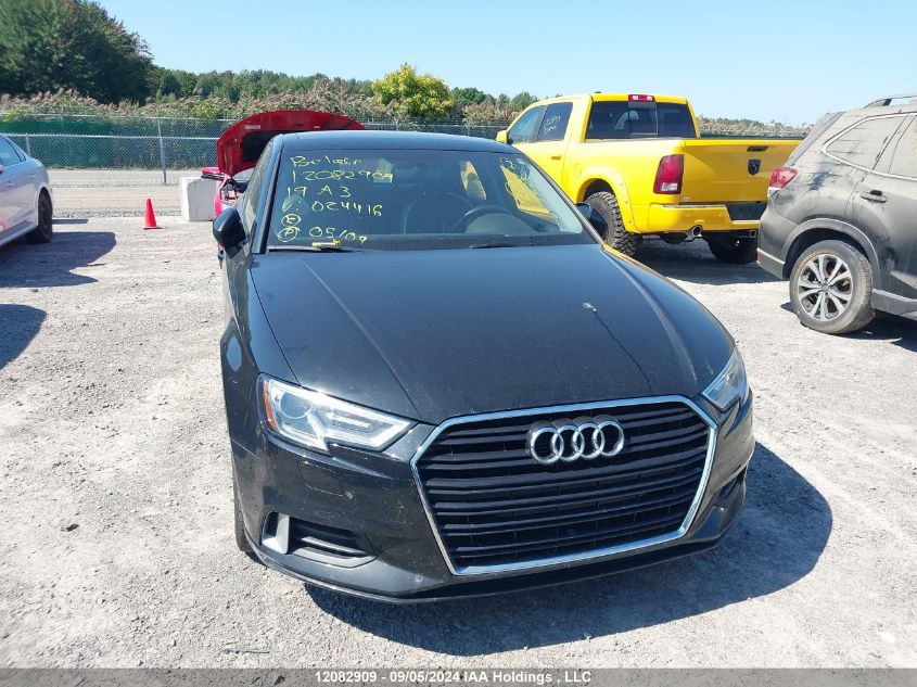 2019 Audi A3 VIN: WAUAUGFF7K1024416 Lot: 12082909