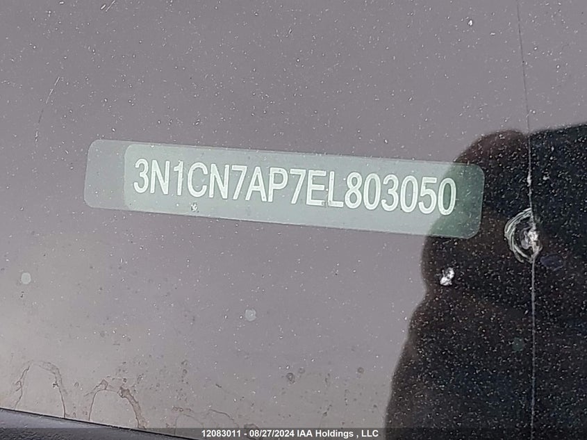 2014 Nissan Versa VIN: 3N1CN7AP7EL803050 Lot: 12083011