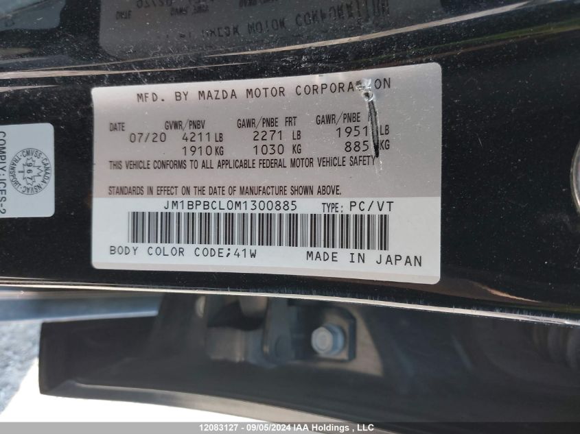 2021 Mazda Mazda3 VIN: JM1BPBCL0M1300885 Lot: 12083127