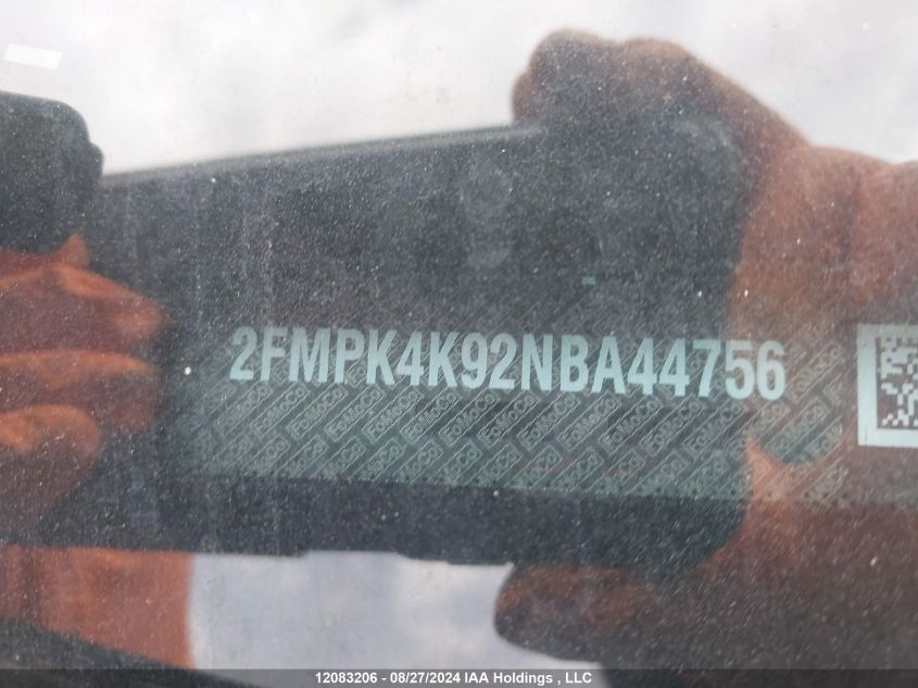 2022 Ford Edge Titanium VIN: 2FMPK4K92NBA44756 Lot: 12083206