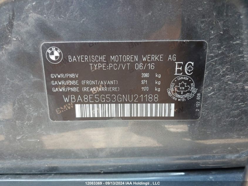 WBA8E5G53GNU21188 2016 BMW 320I xDrive