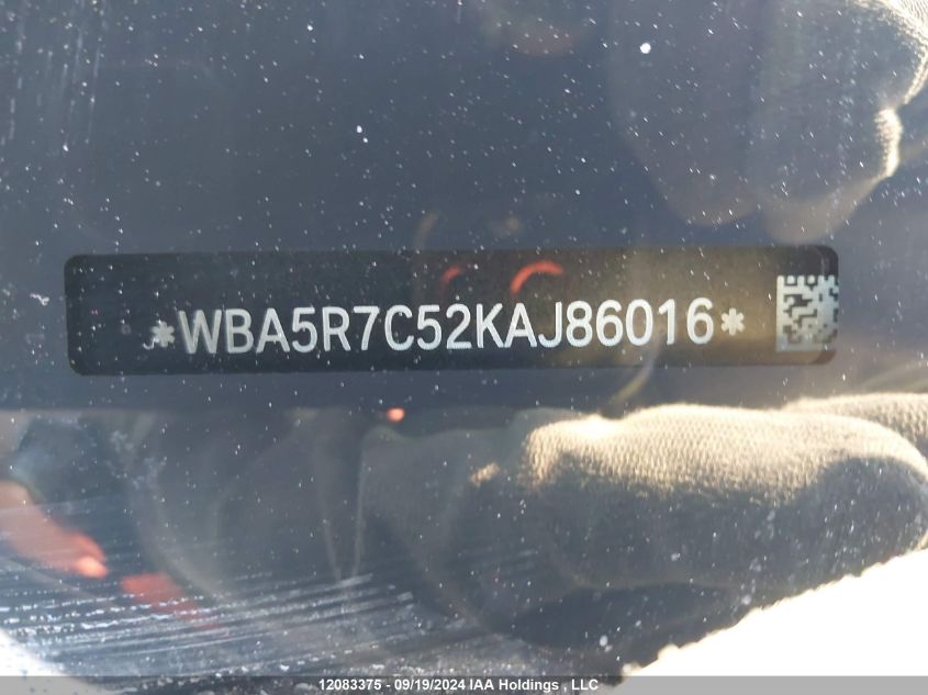 2019 BMW 330I xDrive VIN: WBA5R7C52KAJ86016 Lot: 12083375