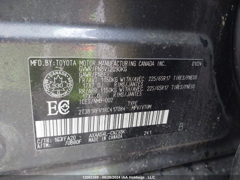 2T3B1RFV1RC417084 2024 Toyota Rav4 Le