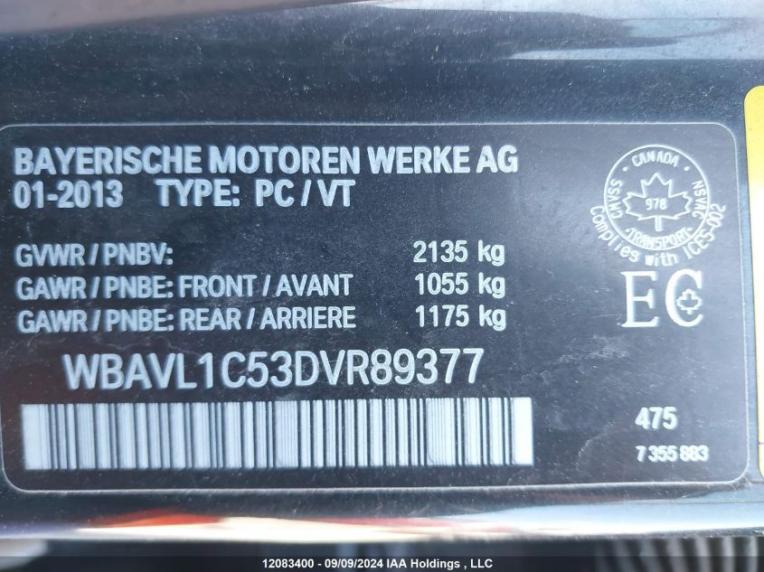 WBAVL1C53DVR89377 2013 BMW X1