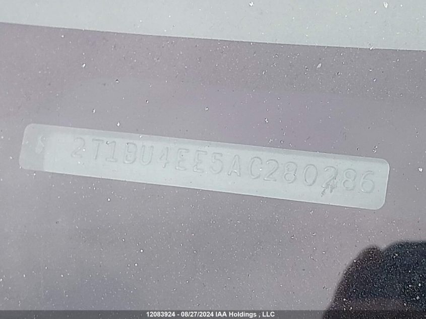 2010 Toyota Corolla S/Le/Xle VIN: 2T1BU4EE5AC280286 Lot: 12083924