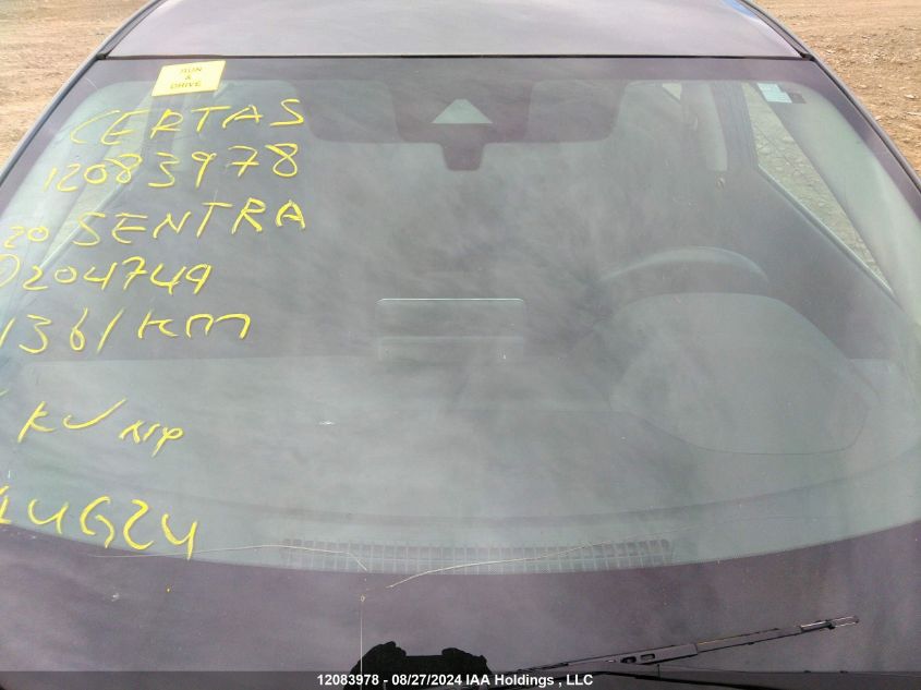 2020 Nissan Sentra VIN: 3N1AB8CV0LY204749 Lot: 12083978