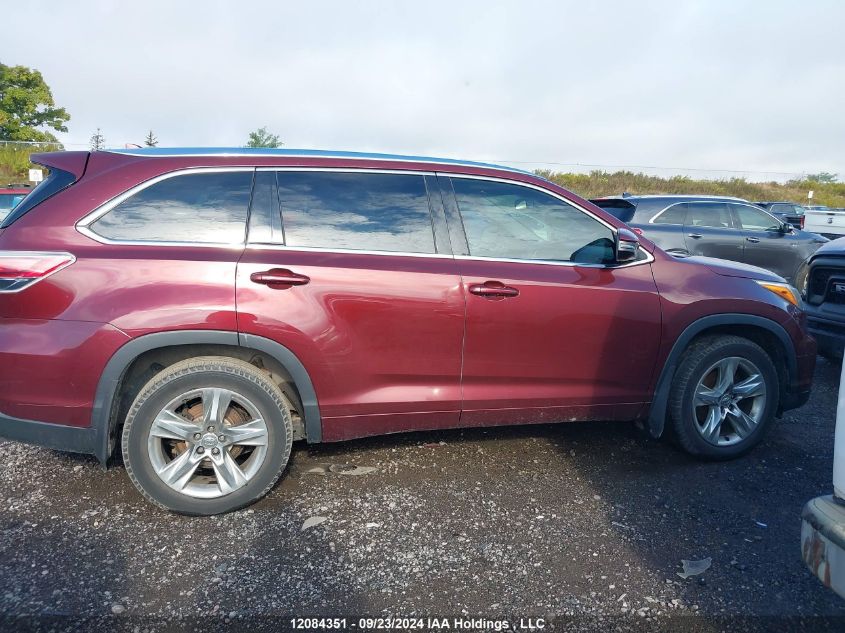 2015 Toyota Highlander Limited VIN: 5TDDKRFH3FS072023 Lot: 12084351