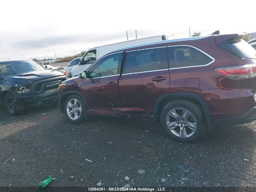 2015 Toyota Highlander Limited VIN: 5TDDKRFH3FS072023 Lot: 12084351