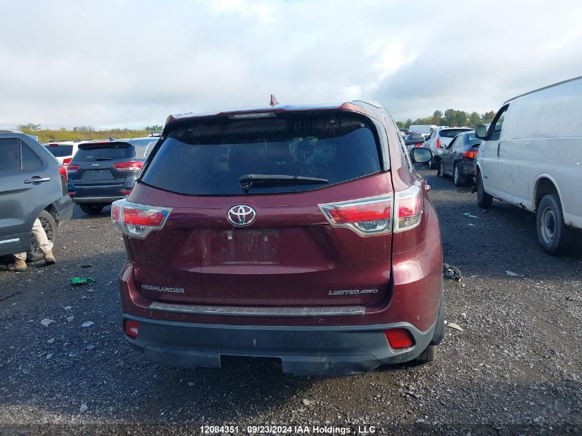 2015 Toyota Highlander Limited VIN: 5TDDKRFH3FS072023 Lot: 12084351