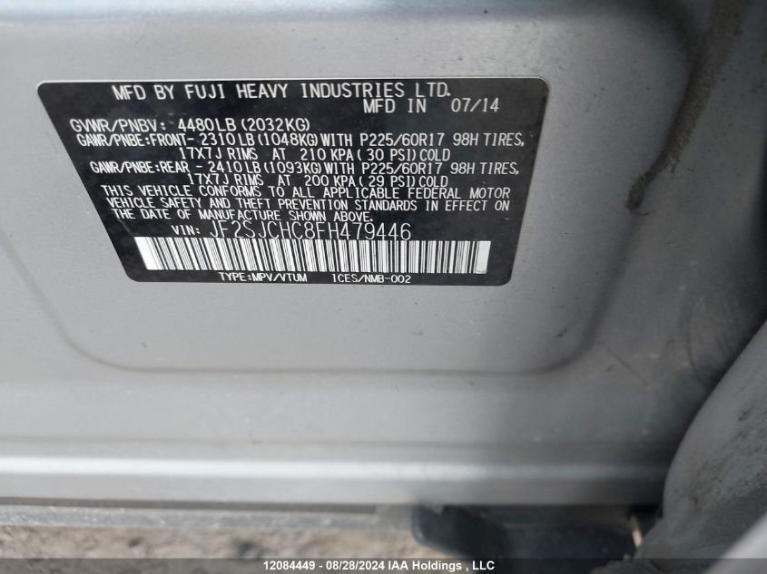 2015 Subaru Forester VIN: JF2SJCHC8FH479446 Lot: 12084449