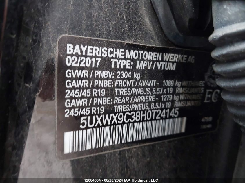 5UXWX9C38H0T24145 2017 BMW X3 xDrive28I