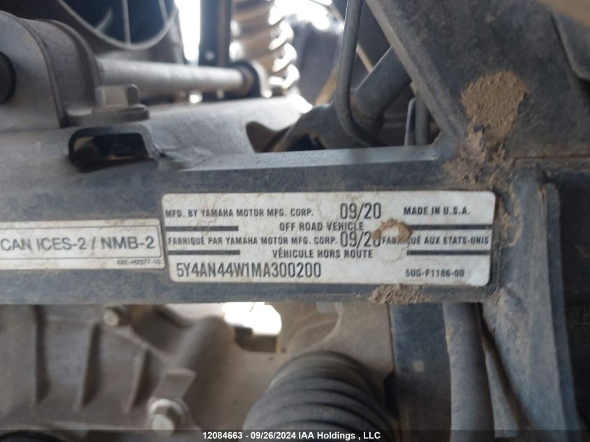 5Y4AN44W1MA300200 2021 Yamaha Yxe1000