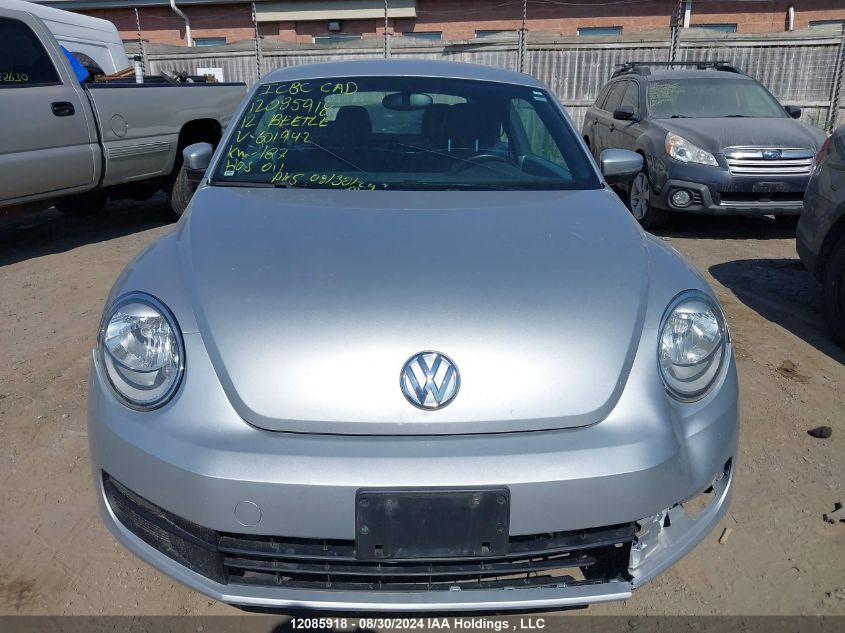 2012 Volkswagen Beetle VIN: 3VWJX7AT9CM601942 Lot: 12085918