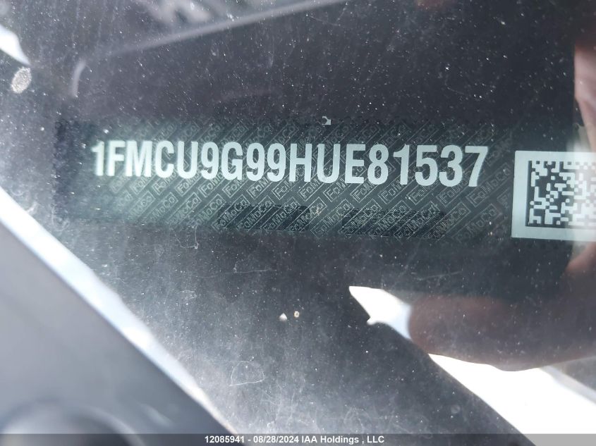 2017 Ford Escape VIN: 1FMCU9G99HUE81537 Lot: 12085941
