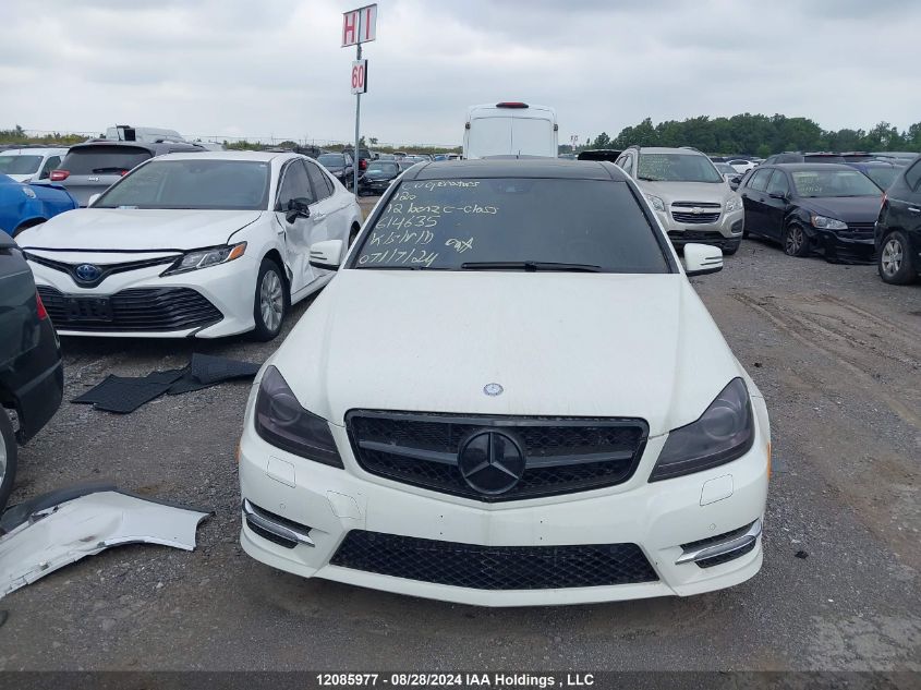 2012 Mercedes-Benz C-Class VIN: WDDGF8BB1CA614635 Lot: 12085977