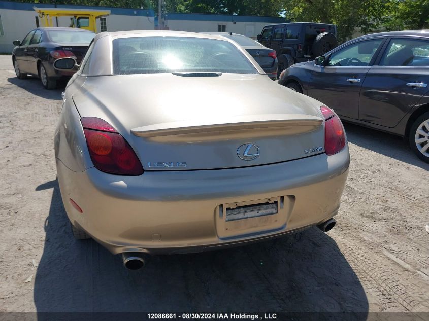 2004 Lexus Sc 430 VIN: JTHFN48YX40052527 Lot: 12086661