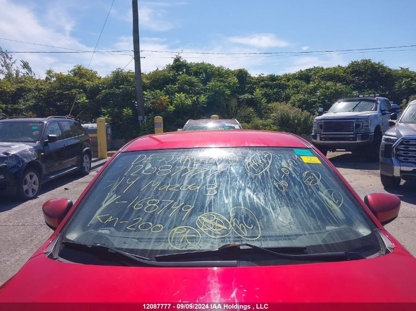 2014 Mazda 3 Touring VIN: JM1BM1V74E1168749 Lot: 12087777