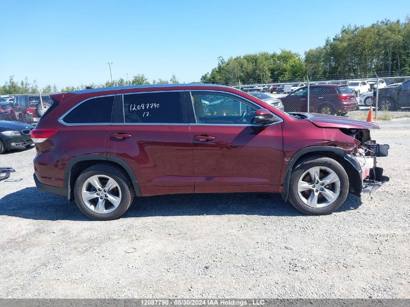 2017 Toyota Highlander Limited VIN: 5TDDZRFH6HS386604 Lot: 12087790