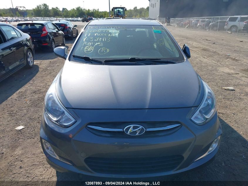 2017 Hyundai Accent Se VIN: KMHCT4AE5HU329413 Lot: 12087893