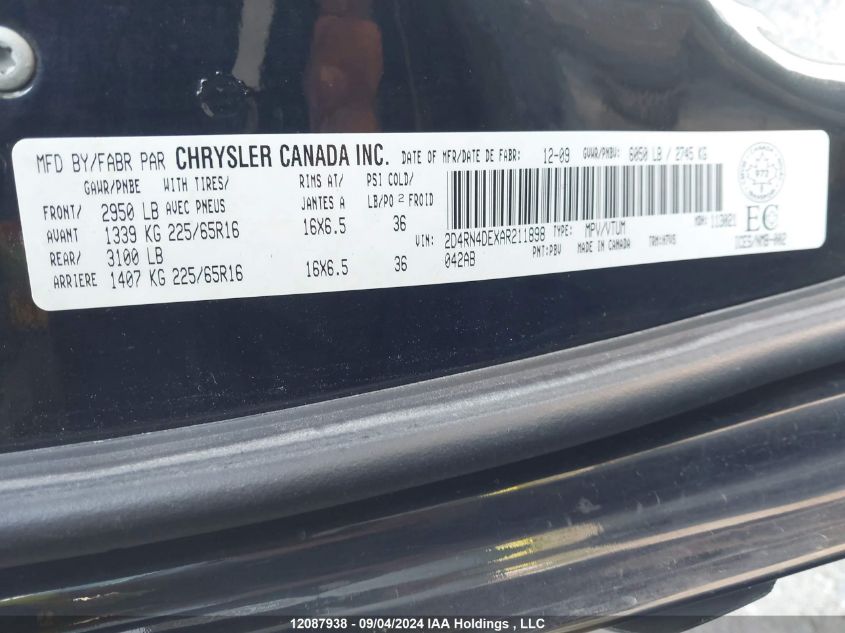 2010 Dodge Grand Caravan Se VIN: 2D4RN4DEXAR211898 Lot: 12087938