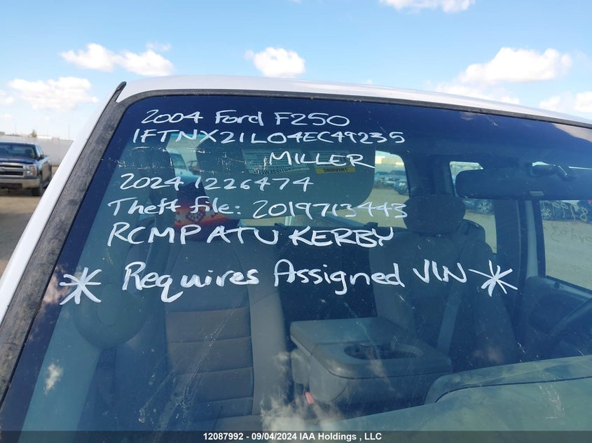 2004 Ford F250 Super Duty VIN: 1FTNX21L04EC49235 Lot: 12087992