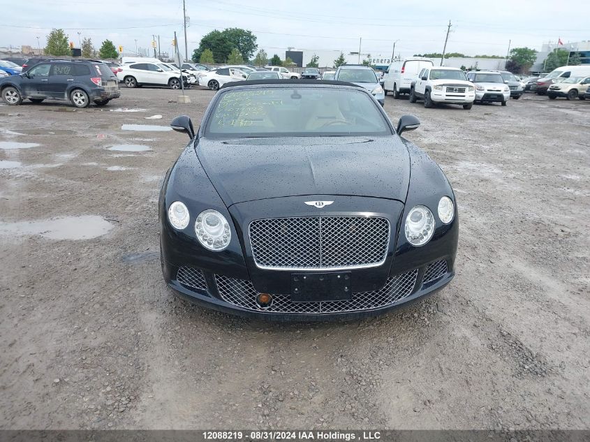 2012 Bentley Continental Gtc VIN: SCBGR3ZA4CC074982 Lot: 12088219