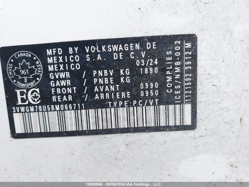 3VWGM7BU5RM066711 2024 Volkswagen Jetta