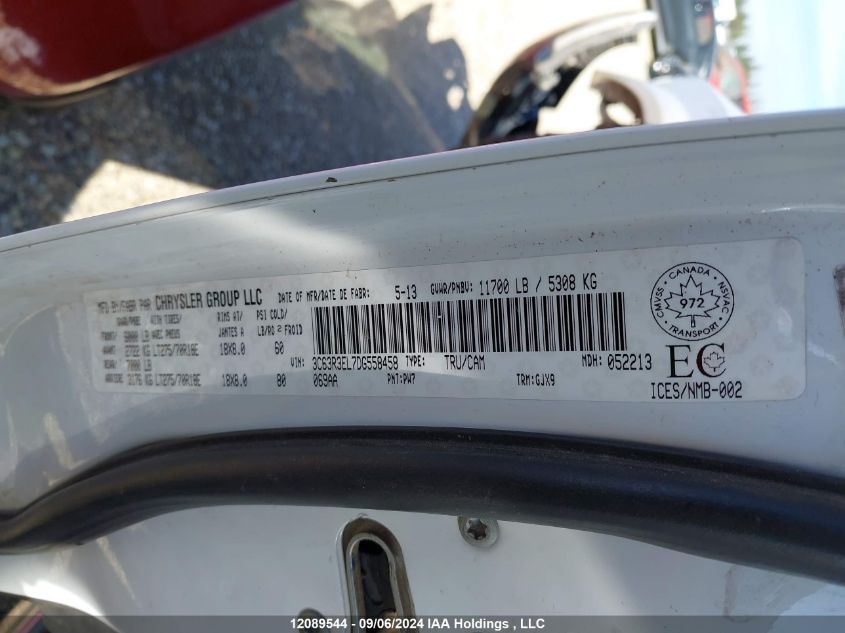 2013 Ram 3500 Laramie VIN: 3C63R3EL7DG558458 Lot: 12089544